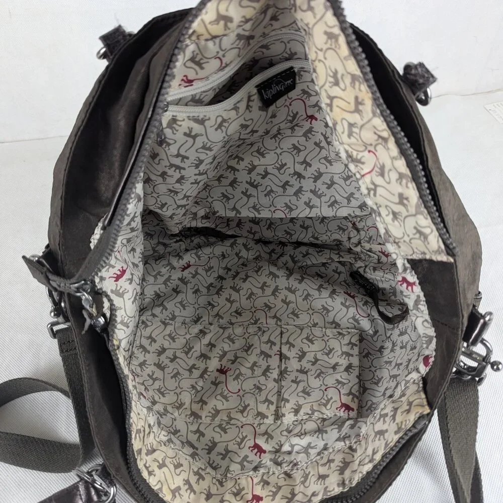 Kipling Large Shoulder Crossbody Bag Brown - Authentic - Made in China - Picture 7 of 16